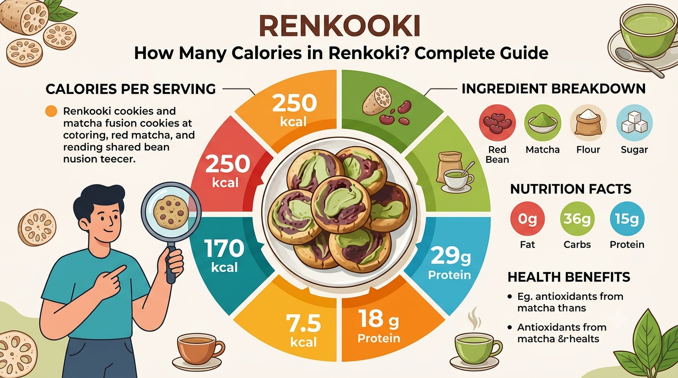 A Renkooki cookie showing estimated calories and nutrition information.