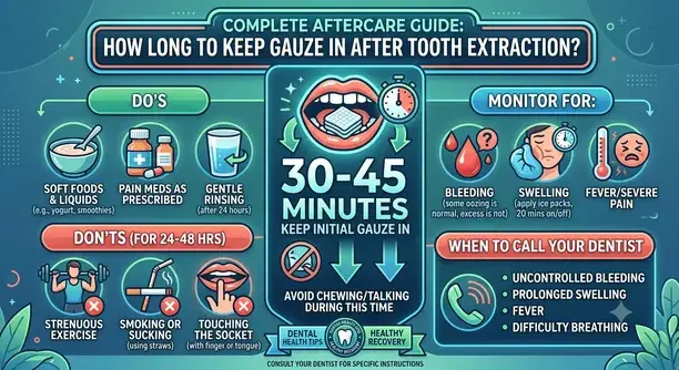 How Long to Keep Gauze In After Tooth Extraction? Complete Aftercare Guide