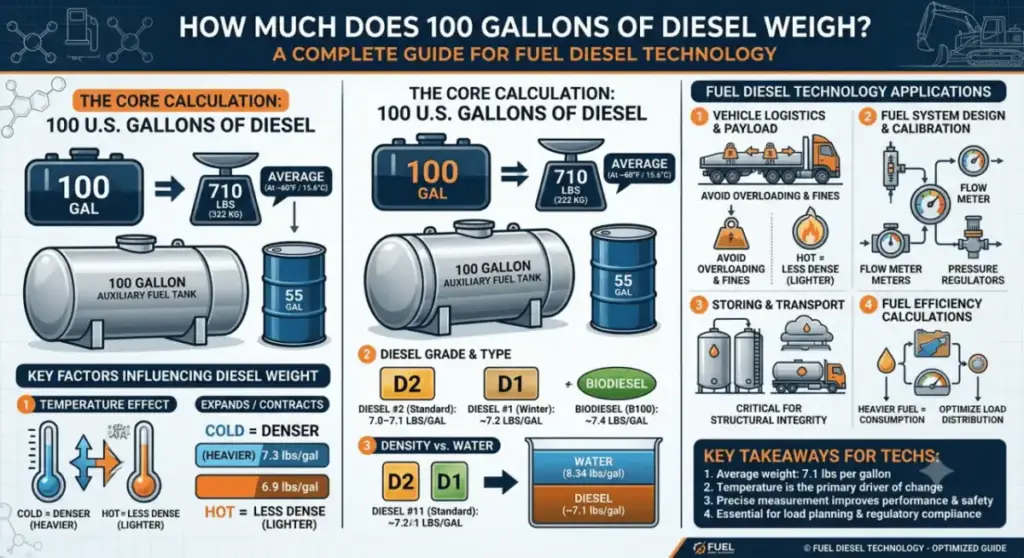 How Much Does 100 Gallons of Diesel Weigh? A Complete Guide for Fuel Diesel Technology