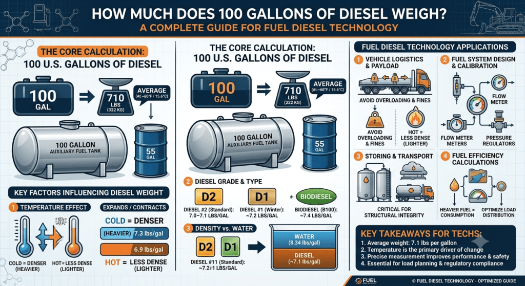 100 gallons of diesel fuel weight calculation with diesel tank and transportation technology