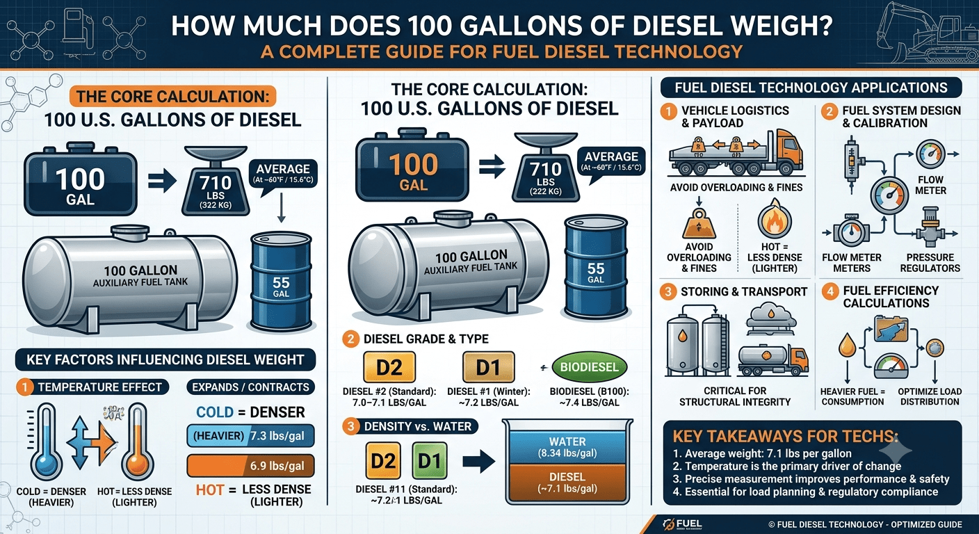 100 gallons of diesel fuel weight calculation with diesel tank and transportation technology