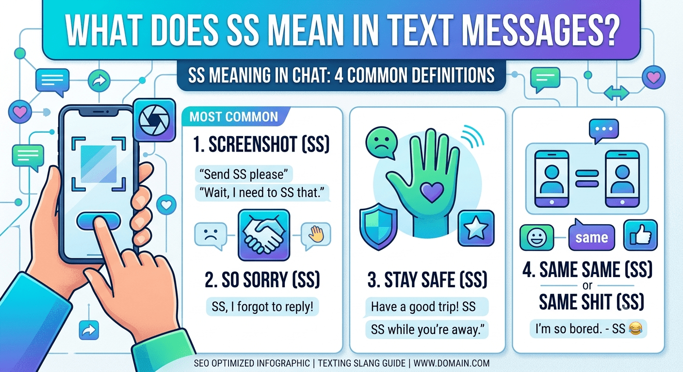 SS meaning in chat explained with screenshot abbreviation on a smartphone messaging app