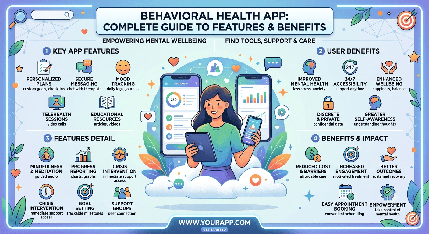 Person using a behavioral health app to track mental wellness and emotional health
