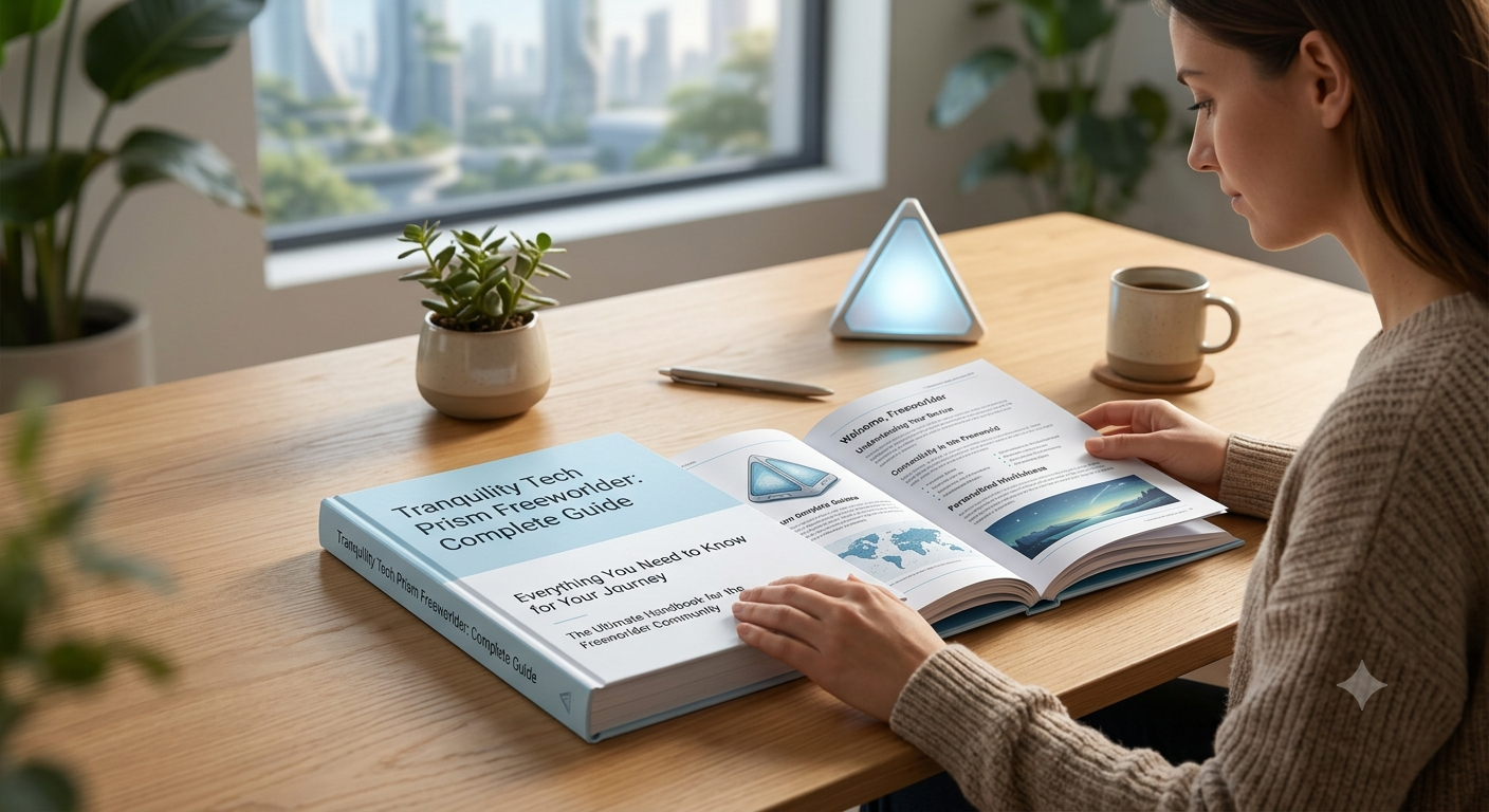 Tranquility Tech Prism Freeworlder showing digital balance, smart technology use, and productivity tools