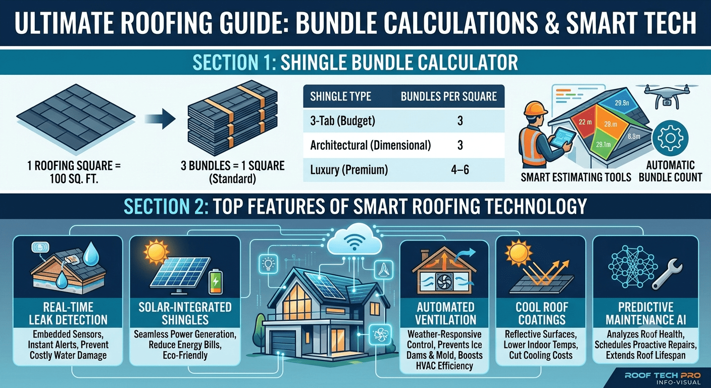 How many bundles of shingles to a square using roofing calculation technology