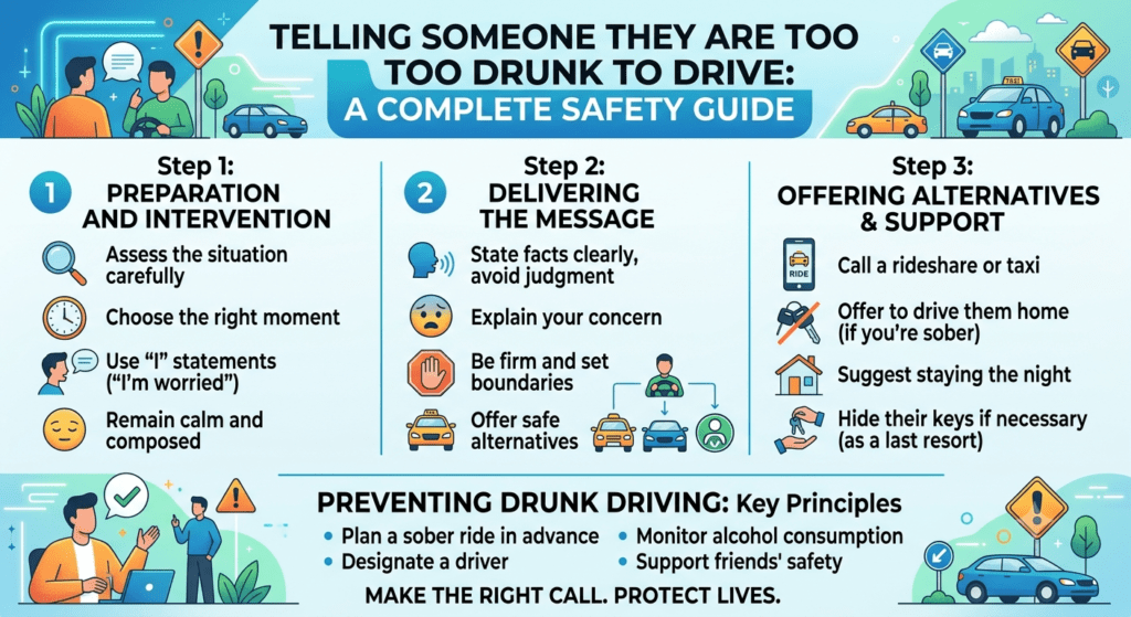 Friend stopping a drunk person from driving and promoting alcohol safety