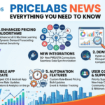 PriceLabs dynamic pricing dashboard showing AI revenue management, Airbnb pricing trends, and vacation rental analytics.