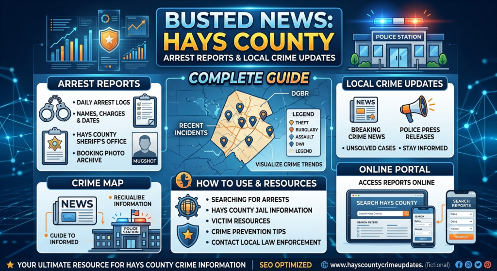 Person searching Hays County arrest records and public information online using a digital database and official county resources.