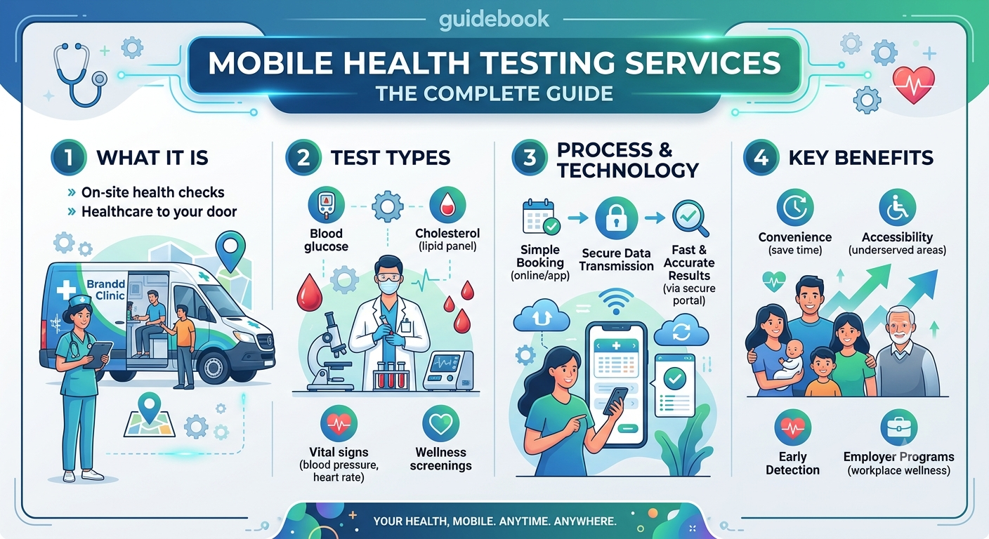 Mobile healthcare professional providing health testing services at a patient's home with modern medical equipment.