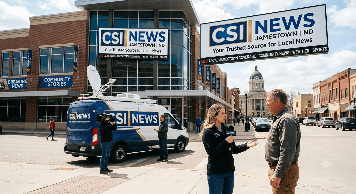 CSI News Jamestown ND providing local news, weather updates, sports coverage, and community information.