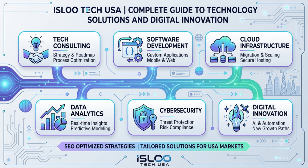 Isloo Tech USA digital technology solutions with AI, cloud computing, and cybersecurity
