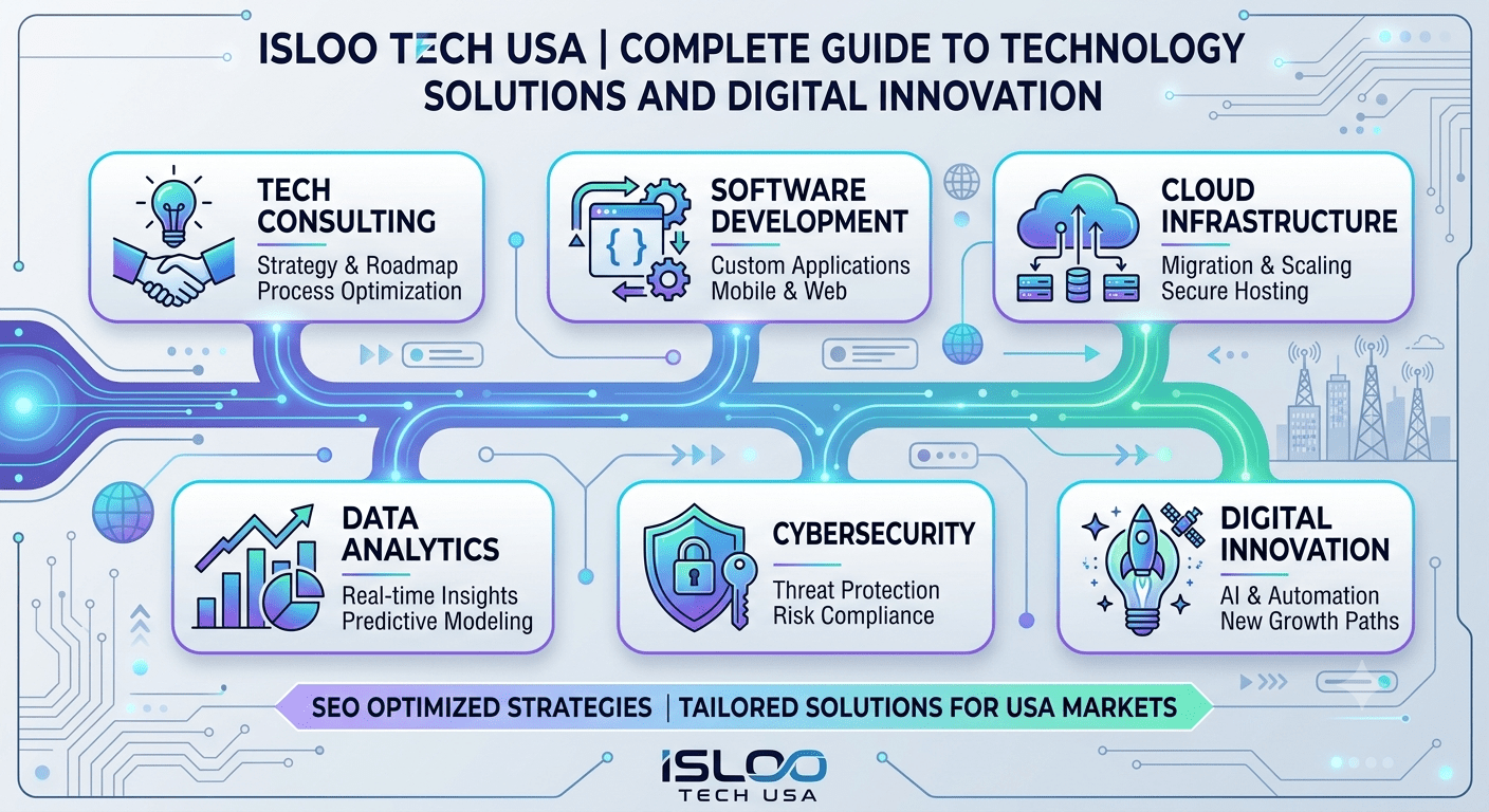 Isloo Tech USA digital technology solutions with AI, cloud computing, and cybersecurity