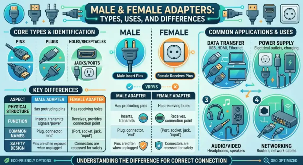 Male and Female Adapter Complete Guide to Types Uses and Differences