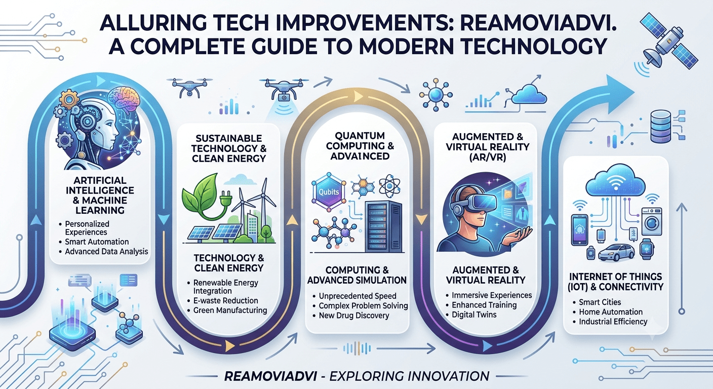 Alluring Tech Improvements Reamoviadvi showing modern technology innovations with AI and smart digital solutions