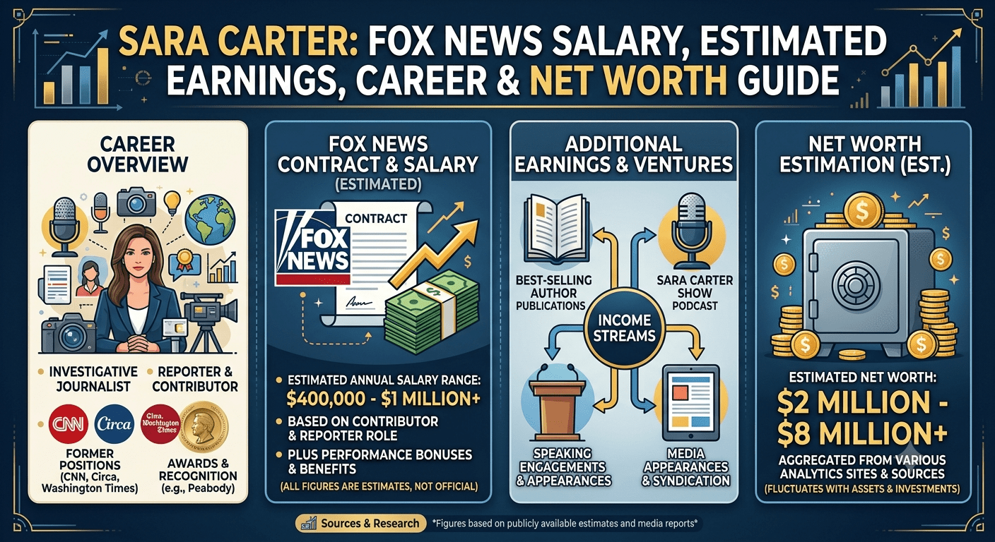 Sara Carter investigative journalist and Fox News contributor during a television news appearance