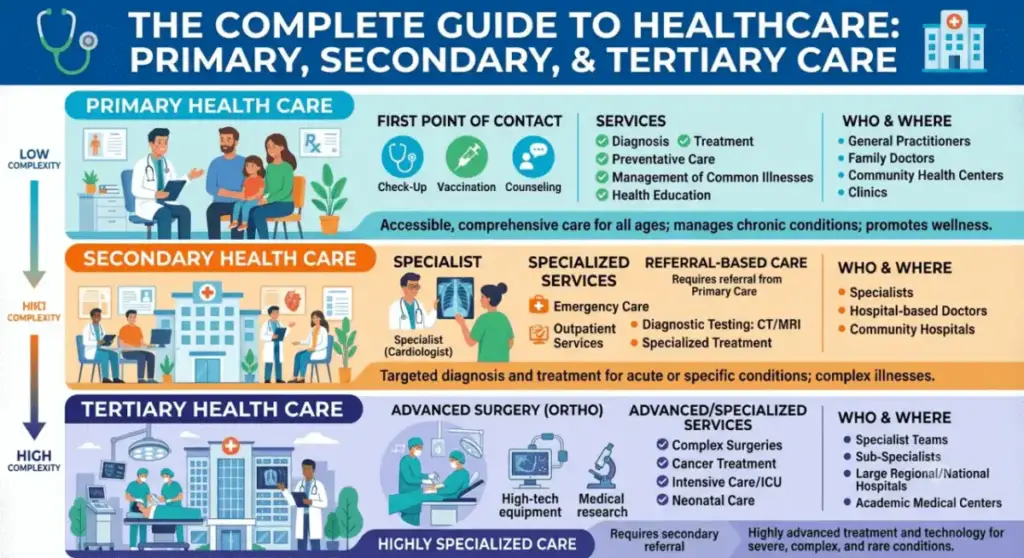 Primary Health Care Secondary Health Care and Tertiary Health Care Complete Guide
