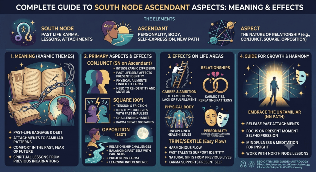 South Node Ascendant aspects astrology birth chart meaning