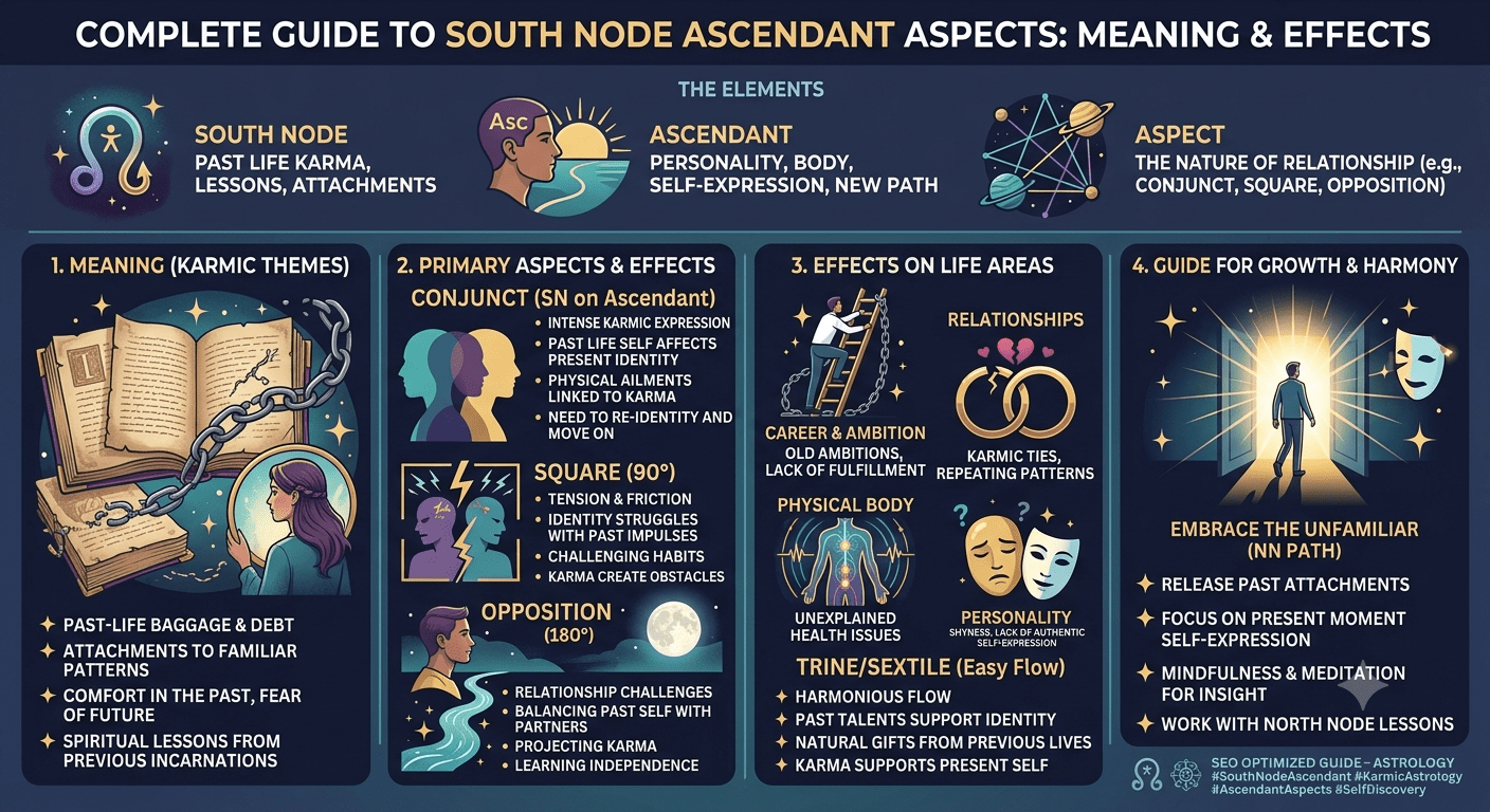 South Node Ascendant aspects astrology birth chart meaning