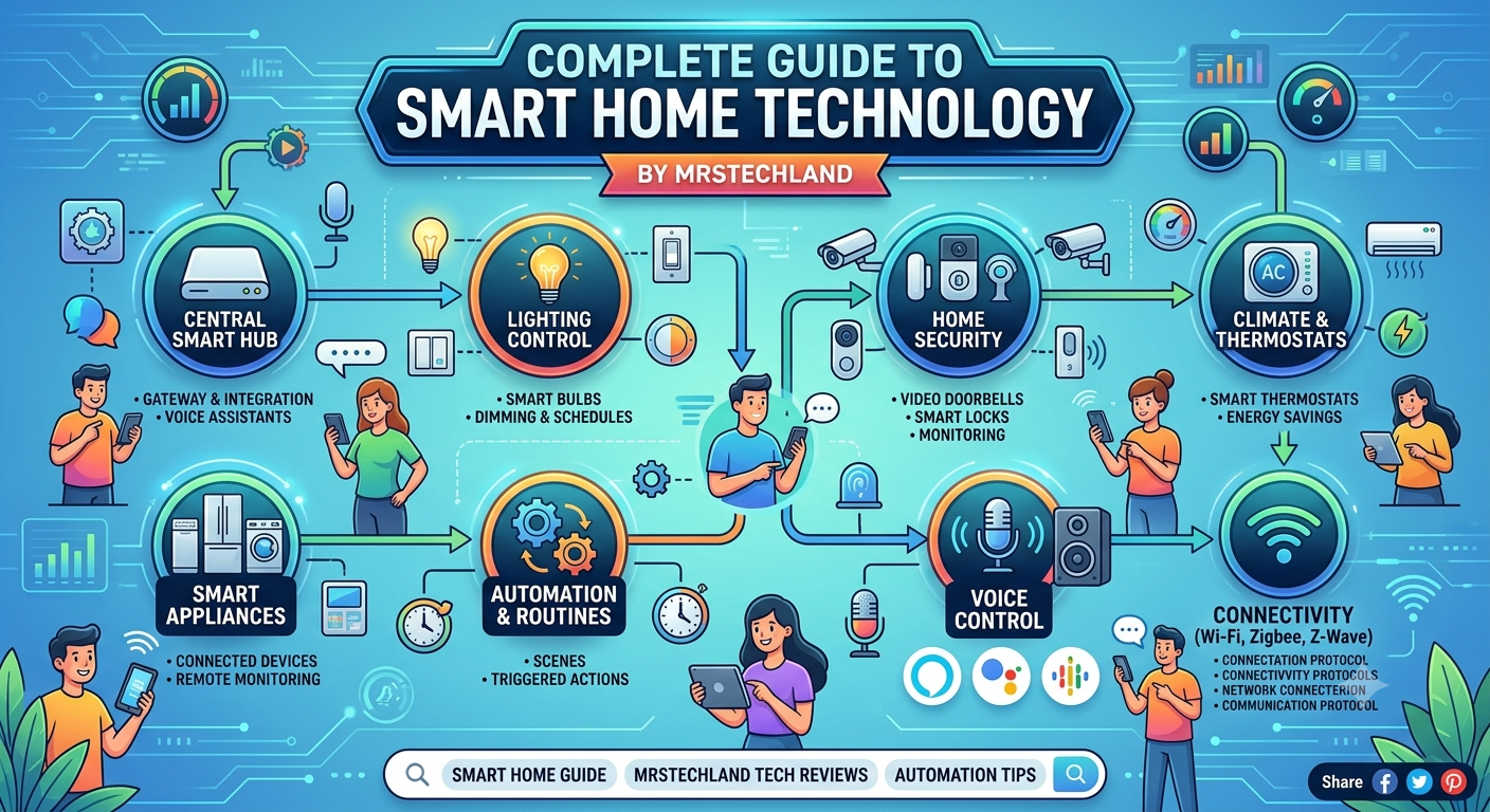 Home tech mrstechland smart home system with connected devices for modern living