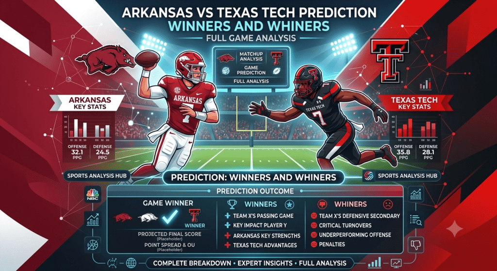 Arkansas vs Texas Tech prediction winners and whiners football matchup preview