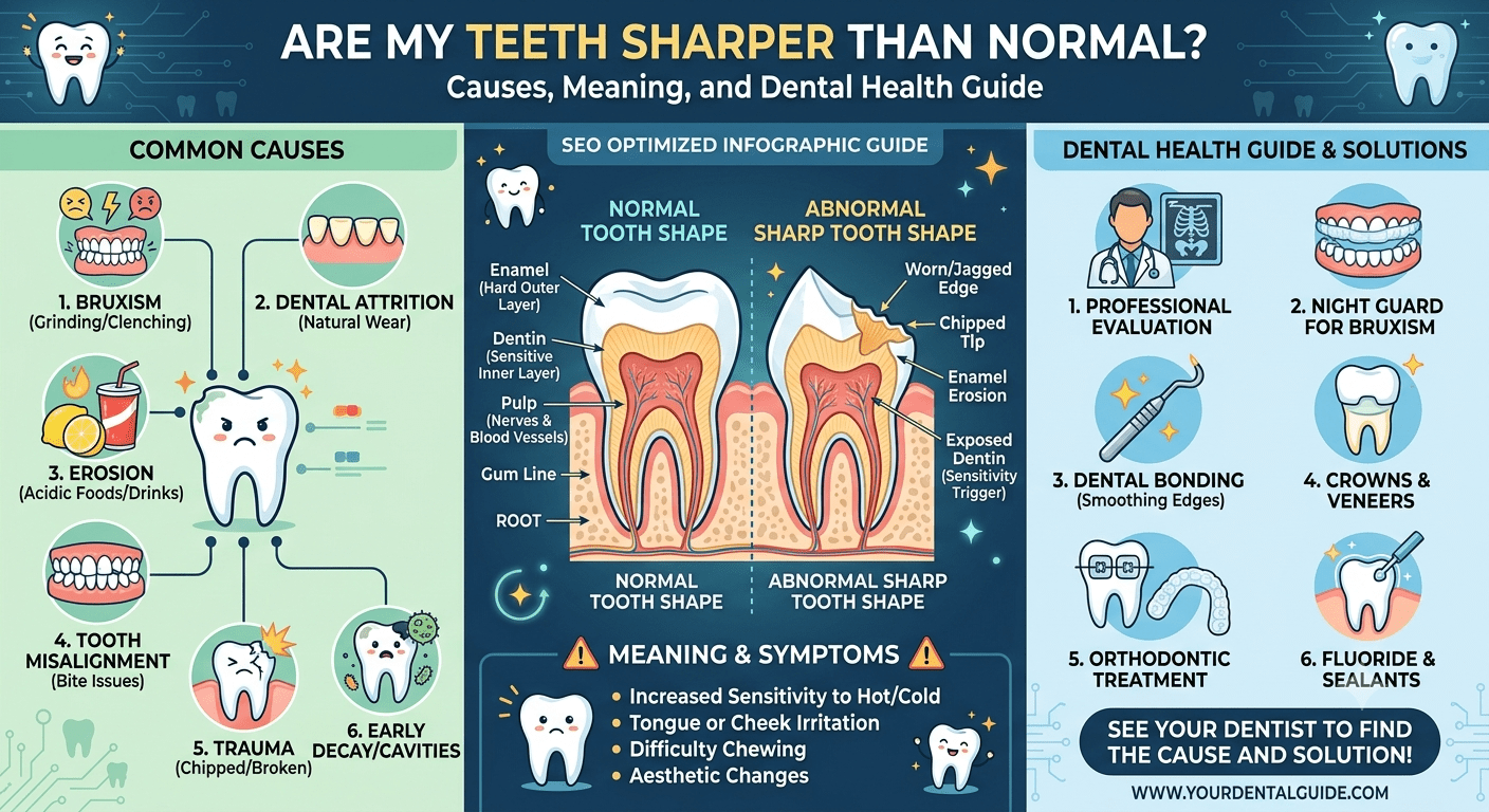 Are my teeth sharper than normal showing different human tooth shapes and dental health
