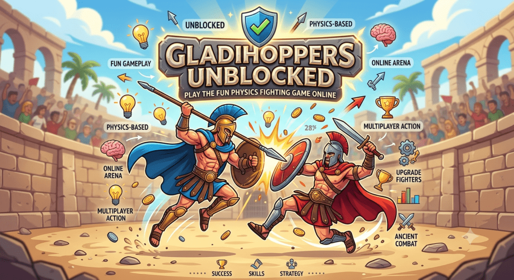 Gladihoppers Unblocked physics-based gladiator fighting game gameplay
