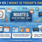 Digital calendar displaying fecha de hoy with the current date on a modern smartphone screen.
