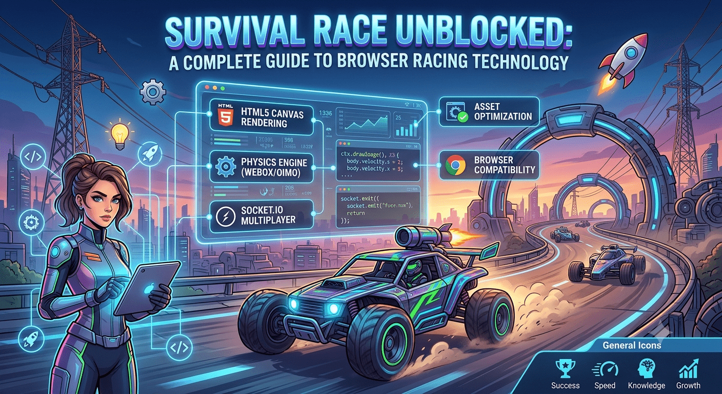 Survival Race Unblocked browser game with modern web gaming technology and racing challenges