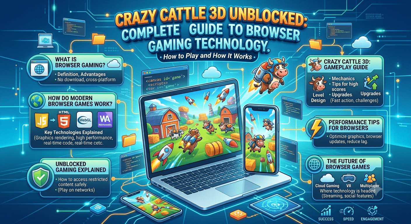 Crazy Cattle 3D Unblocked browser game with 3D graphics and online gaming technology
