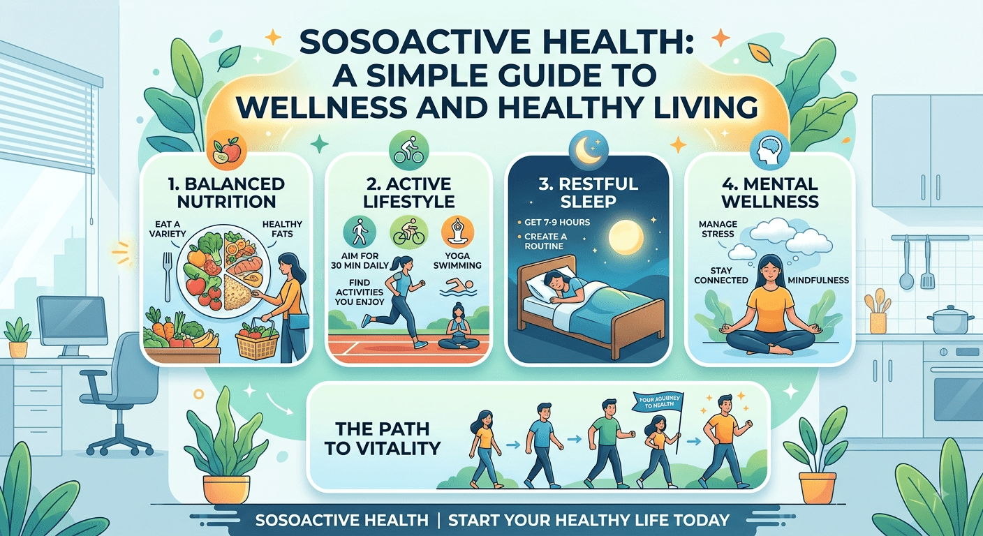 SosoActive health and wellness guide with healthy lifestyle tips