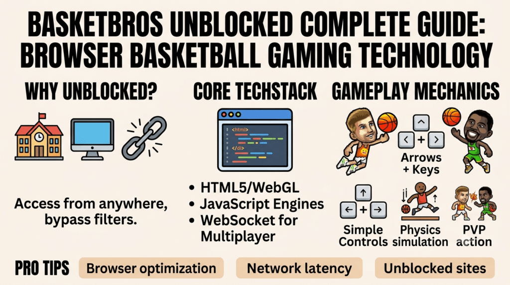Basketbros Unblocked browser basketball game with online gameplay and digital gaming interface