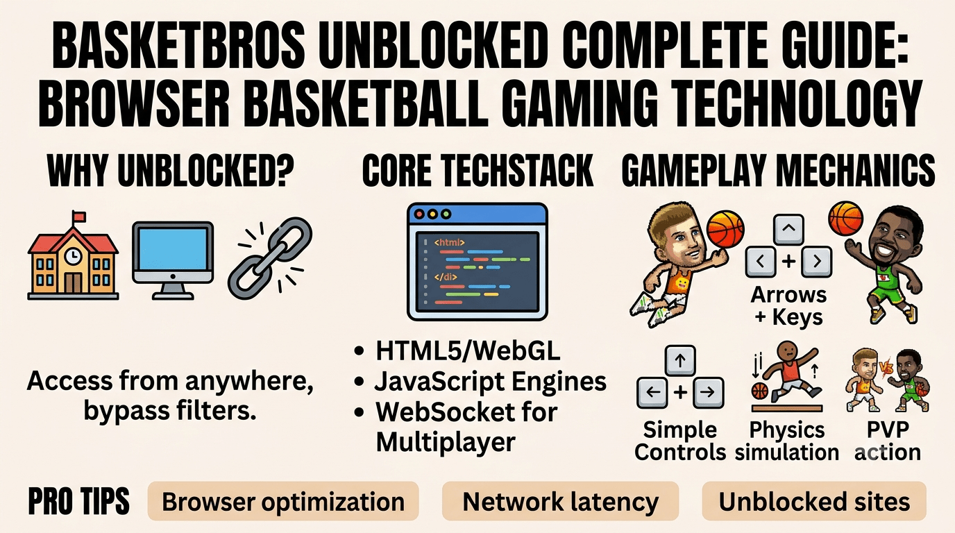 Basketbros Unblocked browser basketball game with online gameplay and digital gaming interface